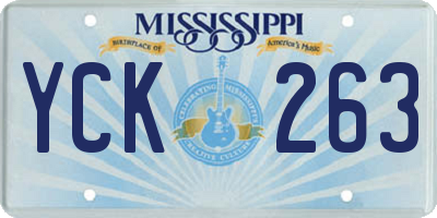 MS license plate YCK263