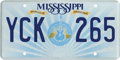 MS license plate YCK265