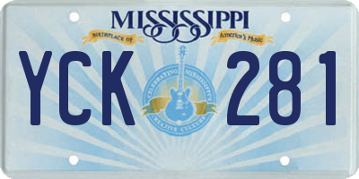MS license plate YCK281