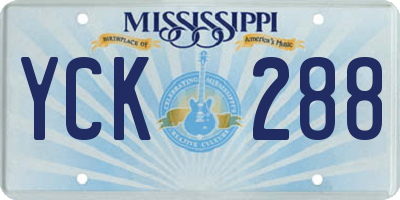 MS license plate YCK288