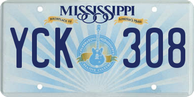 MS license plate YCK308