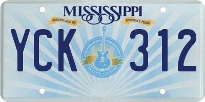 MS license plate YCK312