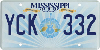 MS license plate YCK332