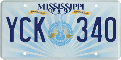 MS license plate YCK340