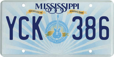 MS license plate YCK386