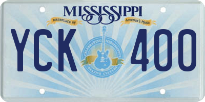 MS license plate YCK400