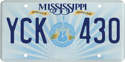 MS license plate YCK430