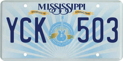 MS license plate YCK503