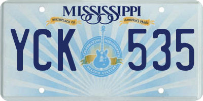 MS license plate YCK535