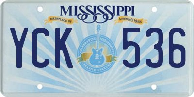 MS license plate YCK536