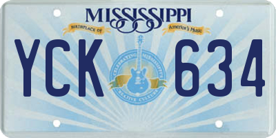MS license plate YCK634