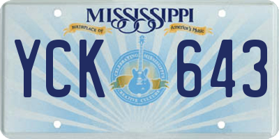 MS license plate YCK643