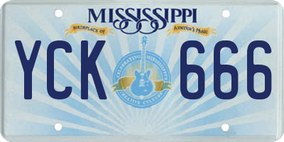 MS license plate YCK666