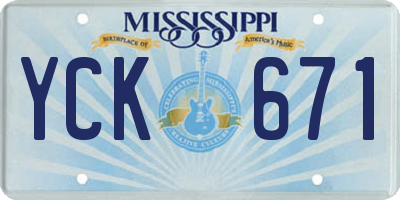 MS license plate YCK671