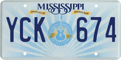 MS license plate YCK674
