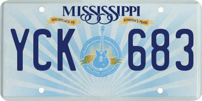 MS license plate YCK683