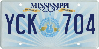 MS license plate YCK704