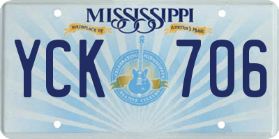 MS license plate YCK706