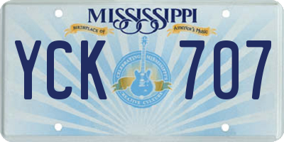 MS license plate YCK707