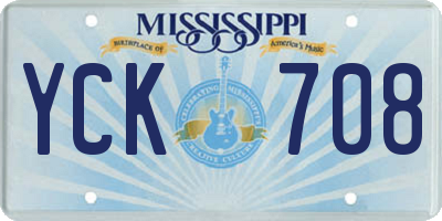 MS license plate YCK708