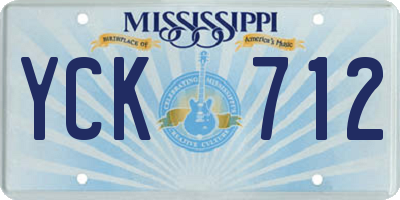 MS license plate YCK712