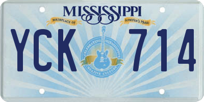 MS license plate YCK714