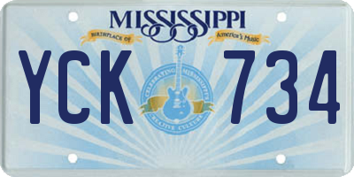 MS license plate YCK734