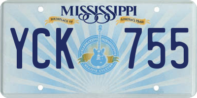MS license plate YCK755