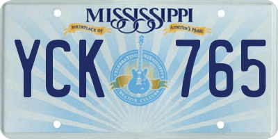 MS license plate YCK765