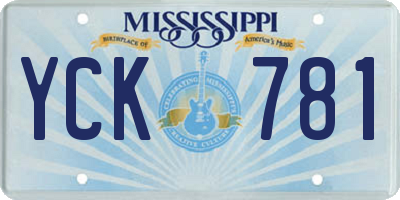 MS license plate YCK781