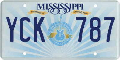 MS license plate YCK787