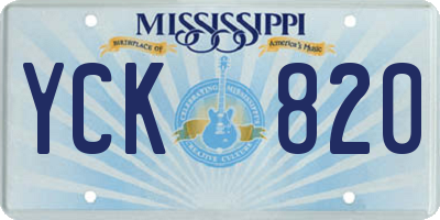 MS license plate YCK820