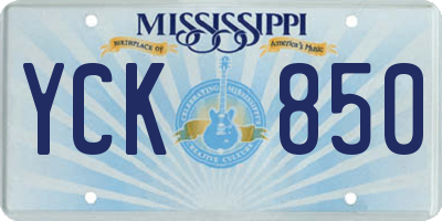 MS license plate YCK850