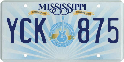 MS license plate YCK875