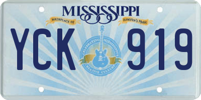 MS license plate YCK919