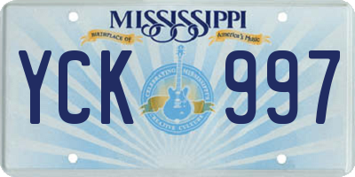 MS license plate YCK997