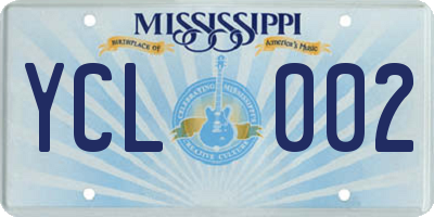MS license plate YCL002
