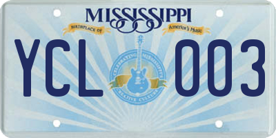 MS license plate YCL003