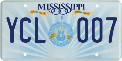 MS license plate YCL007