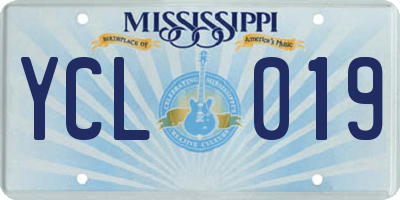 MS license plate YCL019
