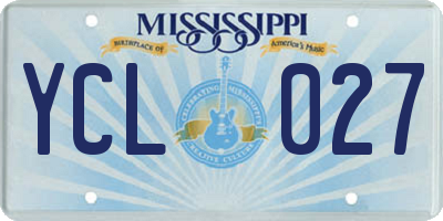 MS license plate YCL027