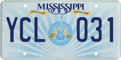 MS license plate YCL031