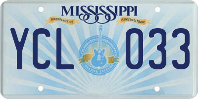 MS license plate YCL033