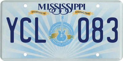 MS license plate YCL083