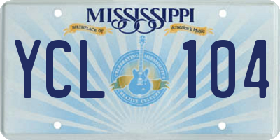 MS license plate YCL104