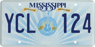 MS license plate YCL124