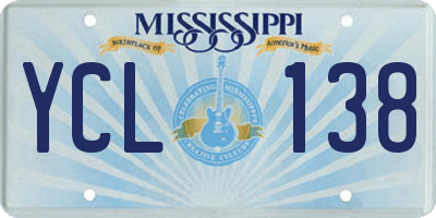 MS license plate YCL138