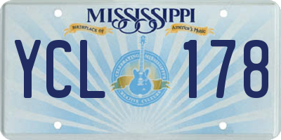 MS license plate YCL178
