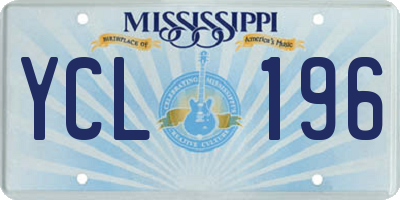 MS license plate YCL196