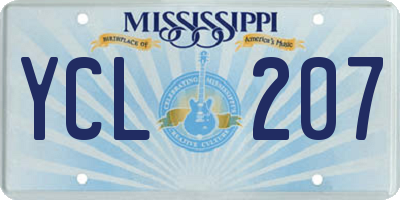 MS license plate YCL207